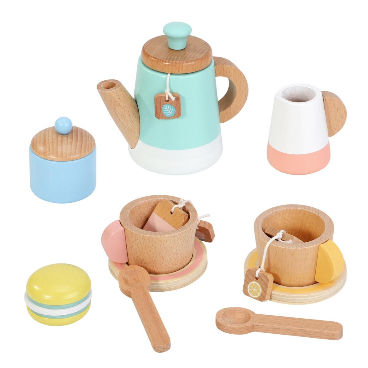 SOKA My Tea Set, 16-Piece Pretend Play Tea Party Set – Colourful Toy Teapot, Cups & Saucers for Kids