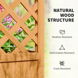 Outsunny Wooden Raised Garden Bed with Side & Arch Trellises, Drainage Holes & Fabric Liner – Fir Wood
