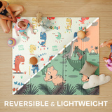 Foldable Baby Play Mat – Reversible Dinosaur Foam Crawling Mat, 196 x 176 cm