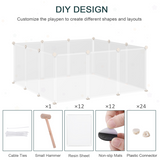 Pawhut 12-Panel DIY Small Animal Playpen with Connectors – Indoor Cage for Rabbits, Chinchillas & Guinea Pigs