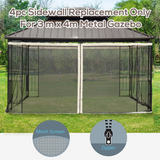 Outsunny 4-Panel Gazebo Mesh Netting with Zips, 352 x 207cm – Universal Replacement Screen Walls