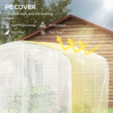 Outsunny 3 x 2 x 2m Polytunnel Greenhouse with Hinged Door, UV-Protective PE Cover & Galvanised Steel Frame