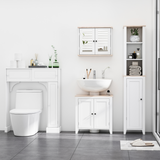 kleankin Pedestal Under-Sink Bathroom Cabinet with Double Doors – Space-Saving Storage for Small Bathrooms
