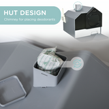 PawHut Hooded Cat Litter Tray with Scoop, Pull-Out Drawer Pan, Carry Handle & Deodorant Chimney – Hut Design