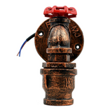 LEDSone Rustic Red Industrial Water Pipe Wall Light with E27 Bulb Included – Vintage Steampunk Sconce