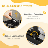 PawHut Pet Safety Gate, 74–80cm Pressure Fit with Auto Close and Double Locking – Stair Gate, Black