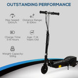 HOMCOM Folding Kids Electric Scooter with 12V Batteries, Front Brake & PU Wheels – E-Scooter for Ages 7–14