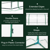 Tunnel Greenhouse with Two Large Doors and Steel Frame, 200 x 100 x 80cm – Portable Garden Grow House, Green