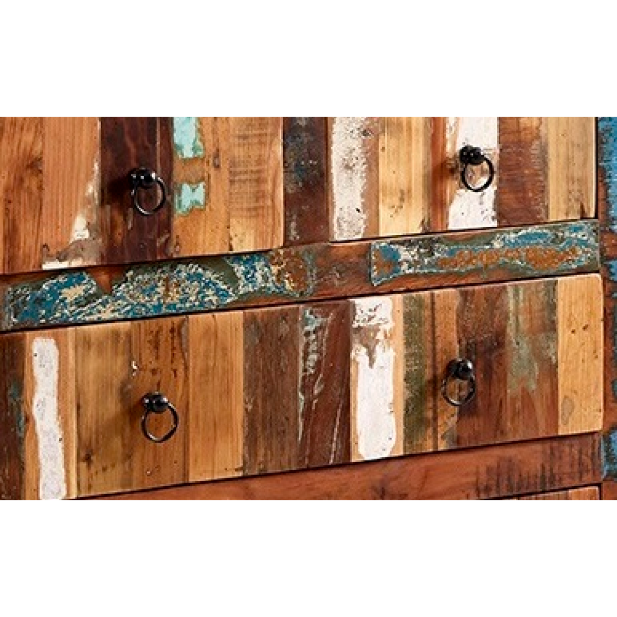 Coastal Reclaimed Wood 9 Drawer Chest – Rustic Solid Wood Storage for Bedroom and Hallway
