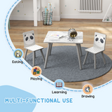 ZONEKIZ Kids Table and 2 Chairs Set – Three-Piece Toddler Activity Desk for Crafts & Homework, Grey