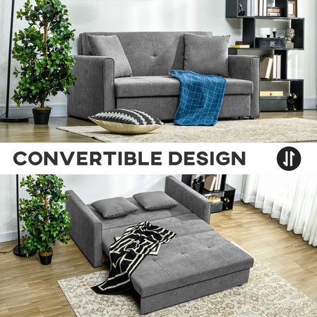 HOMCOM 2 Seater Sofa Bed cushion detail