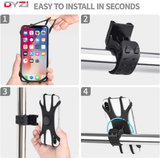 DYZI Detachable Bike Phone Holder with 360° Rotation and Anti-Slip Silicone Clip – Fits Phones 4–6.5 Inch
