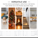 Pawhut 5-Panel Pet Gate and Dog Playpen with Walk-Through Door – Freestanding or Wall Mounted, White