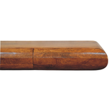 Artisan Furniture Solis Solid Mango Wood Wall-Mounted Console with Hidden Drawers – Curved Edge, Amber Oak