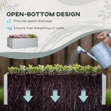 Outsunny Galvanised Steel Raised Garden Bed with Reinforced Rods, 180 x 90cm – Outdoor Planter for Flowers & Vegetables