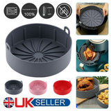 Reusable Silicone Air Fryer Liner Pot with Handles – Non-Stick, Heat Resistant Air Fryer Accessory, Black