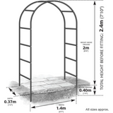 Garden Arch Trellis, 7.9ft Metal Tubular Archway for Climbing Plants – Vintage-Style Garden Arbour