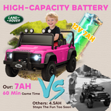 Land Rover Defender 110 SVX Licensed 12V Kids Electric Ride-On Truck with 2.4G Remote & Music, Pink