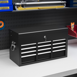 Lockable Steel Tool Chest with 6 Drawers, Top Storage & Ball Bearing Runners – Portable Tool Box, Black