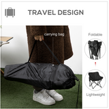 Outsunny Folding Camping Chair with Carry Bag & Side Mesh Pocket – Portable Outdoor Seat, 110kg Capacity, Black