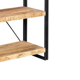 Cosmo Industrial Large Open Bookcase in Solid Mango Wood & Reclaimed Metal – Hand-Crafted Eco-Friendly Shelving