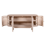Valencia Cane & Mango Wood 4 Door Sideboard – Hand-Crafted Natural Storage Cabinet