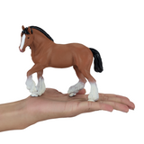 Mojo Clydesdale Horse Figurine in Brown – Hand-Painted Realistic Horse Model