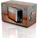 Tower Infinity Ombre 900W 2 Slice Toaster with 7 Browning Settings & Defrost – Stainless Steel, Copper