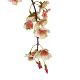 Leaf 110cm Artificial Trailing Cherry Blossom Spray with Silk Flowers – Natural Pink, Wired Stem