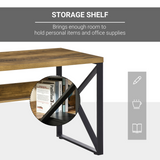K-Leg Computer Writing Desk with Storage Shelf – Wood-Effect Home Office Desk, 120cm