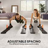 SPORTNOW Push Up Boards Set of 2 with Glide Rail – Portable Home Gym Press Up Boards, Black