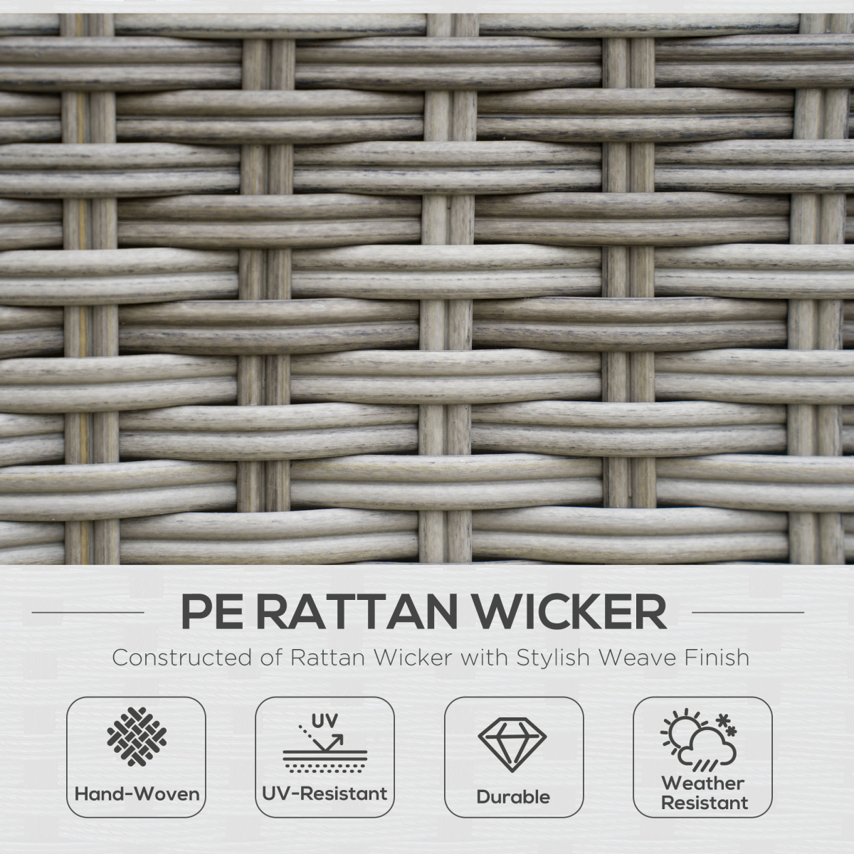 Close-up of the rattan weave on the Outsunny corner sofa set