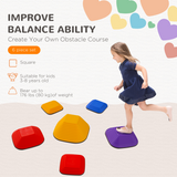 AIYAPLAY 6 Piece Balance Stepping Stones for Kids – Indoor Outdoor Sensory Play Toy Gift, Multi-coloured