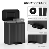 Dual Kitchen Pedal Bin with 2 x 20L Removable Buckets – Powder Coated Metal Recycling Bin, Black