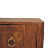 Artisan Furniture Aurelia Wall Mounted Bedside Table, 1 Drawer & Brass Ring Pull – Tiger Oak Finish, Brown