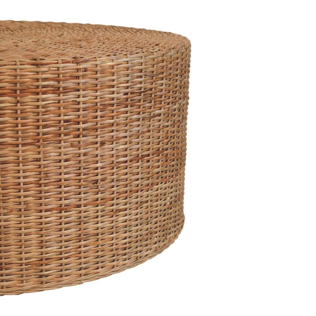 Artisan Furniture Regency Round Woven Coffee Table with Smooth Circular Top – Living Room Centrepiece, Brown