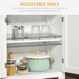 Kitchen Storage Cabinet with Open Shelving & 2-Door Cupboard – Display and Storage for Kitchen or Dining Room