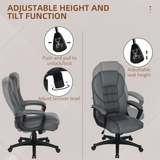 High Back Faux Leather Executive Office Chair with Tilt and Padded Armrests – Charcoal Grey