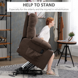 HOMCOM Heavy Duty Riser and Recliner Lift Chair with Cup Holders for the Elderly, Brown