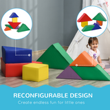 HOMCOM 7-Piece Kids Soft Foam Puzzle Play Blocks Set – Toddler Learning Activity Toys for Ages 1-3