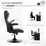 Vinsetto Faux Leather Gaming Chair with Pedestal Base, Adjustable Headrest & Lumbar Support – Black