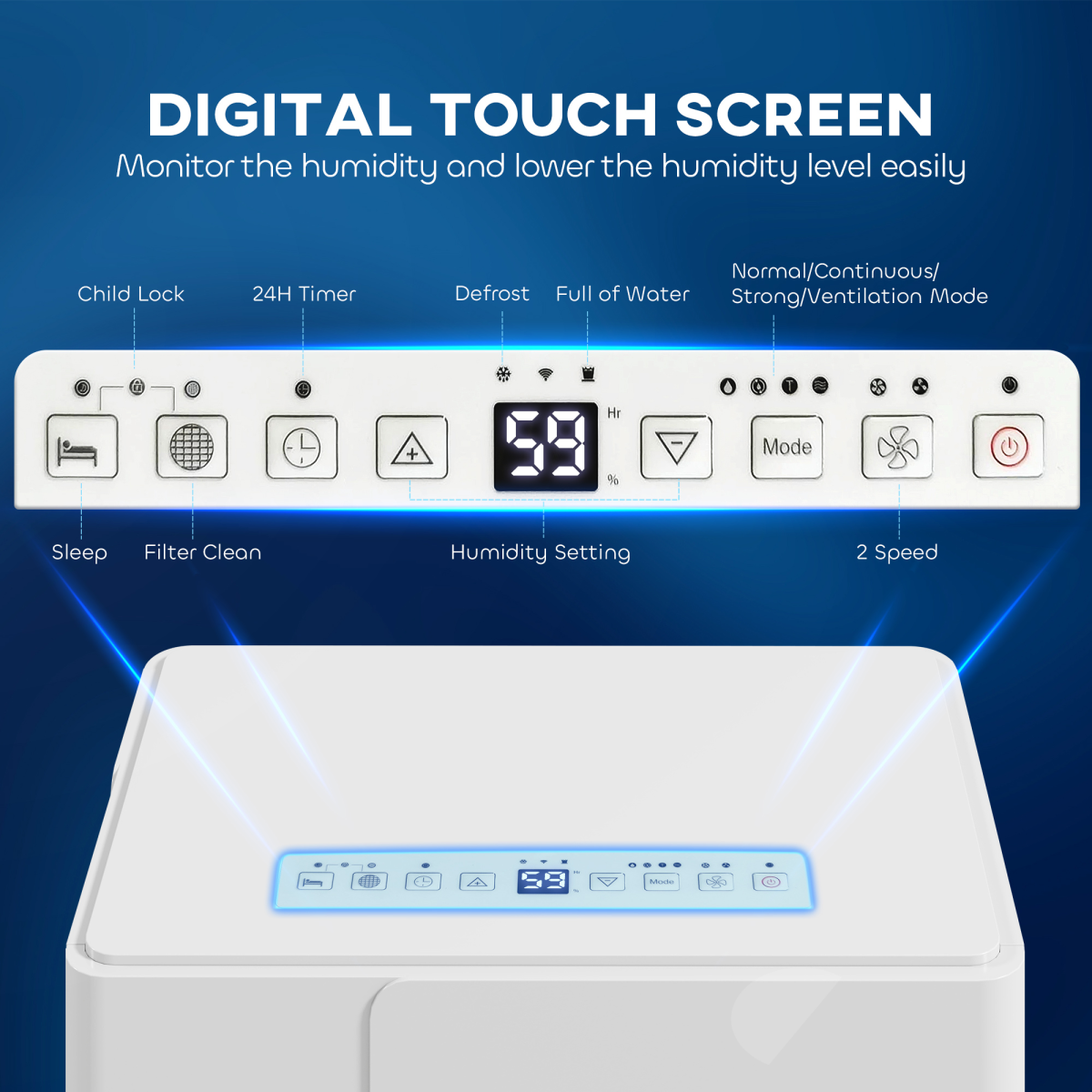 HOMCOM 30L Dehumidifier with Washable Filter & Auto Defrost – Damp Control for Large Rooms & Laundry