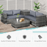 Close-up of the rattan weave on the Outsunny corner sofa set