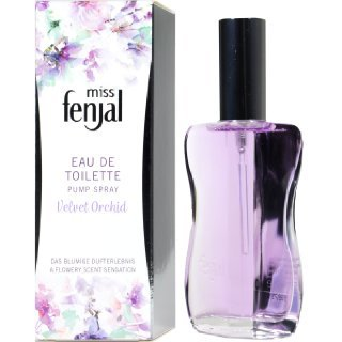 Miss Fenjal Velvet Orchid Pump Spray 50ml – Floral Women's Fragrance with Bergamot, Orchid, Vanilla & Musk