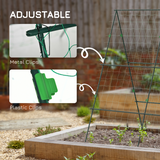 Outsunny A-Frame Trellis with Climbing Net – Plant Support for Vegetables, Flowers and Fruit, Green