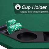 HOMCOM Foldable Poker Table Top for 8 Players, 1.2m with Chip Trays – Blackjack Topper with Carry Bag