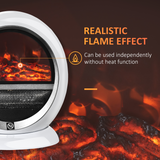 HOMCOM Freestanding Electric Fireplace, 1500W with Rotatable Head, Flame Effect & Overheat Protection