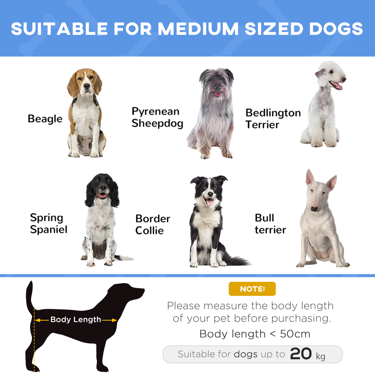 Pawhut Elevated Pet Bed with Powder Coated Metal Frame – Foldable Cooling Cot for Dogs and Cats