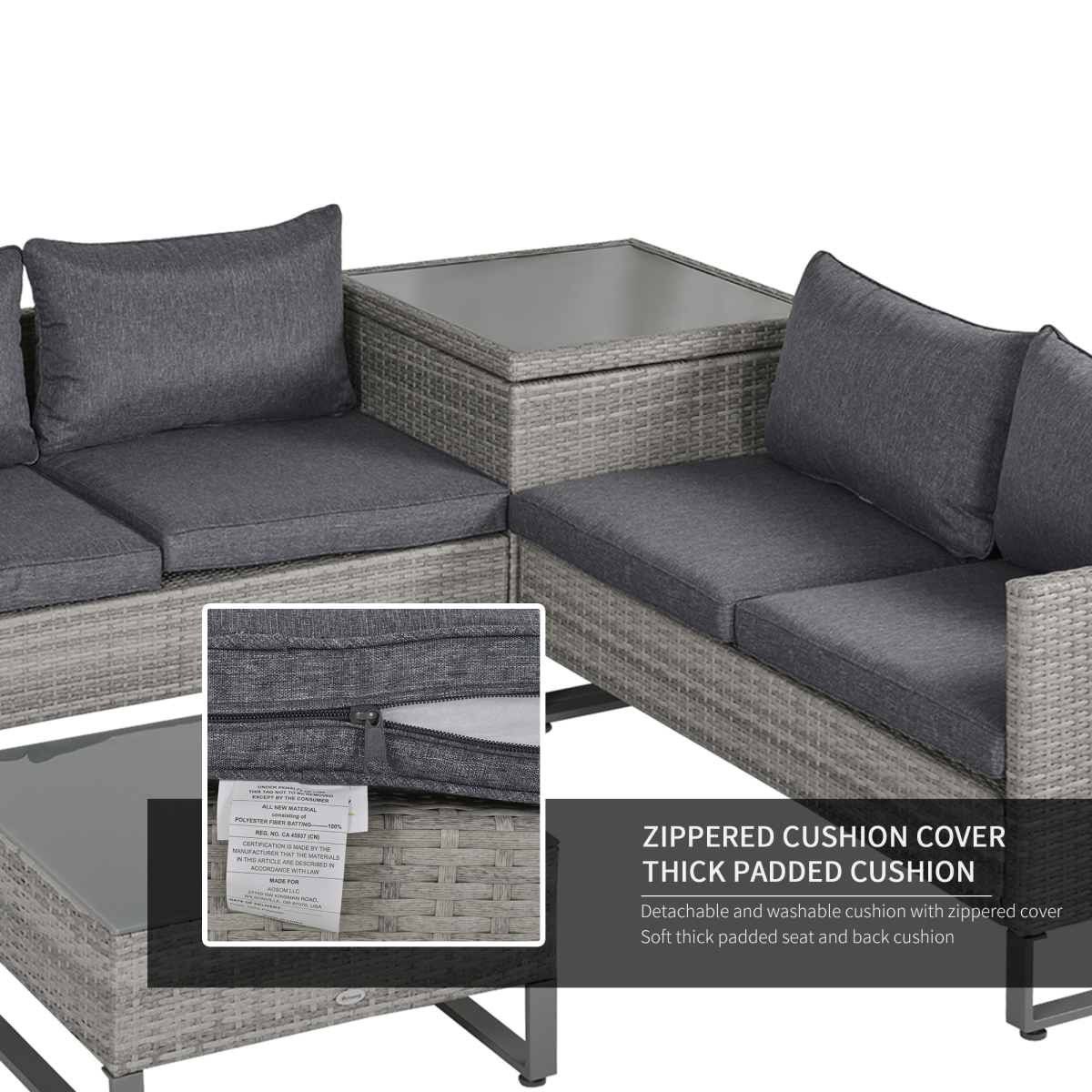 Outsunny Rattan Conservatory Sofa Set in patio setting