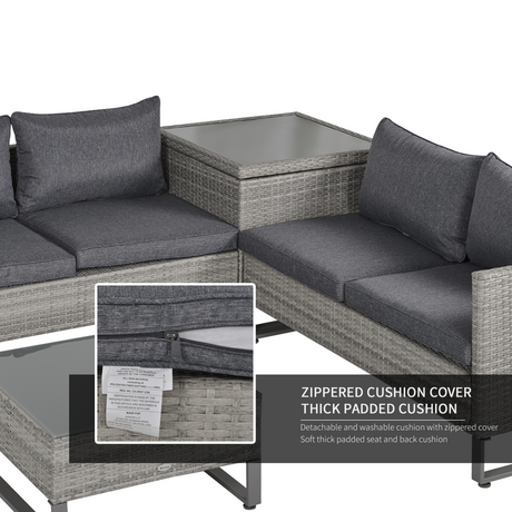 Outsunny Rattan Conservatory Sofa Set in patio setting